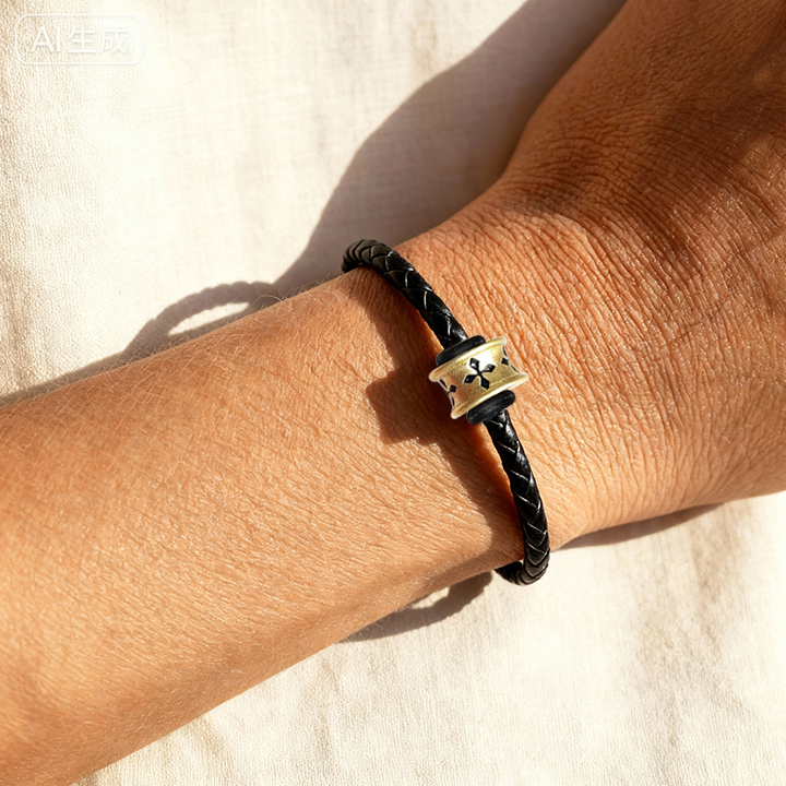 Gelang Akashagarbha Kekuatan Tak Terbatas Kulit Vintage