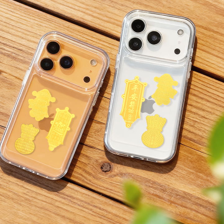 Stiker Jimat Foil Emas untuk Kekayaan, Perlindungan & Keberuntungan