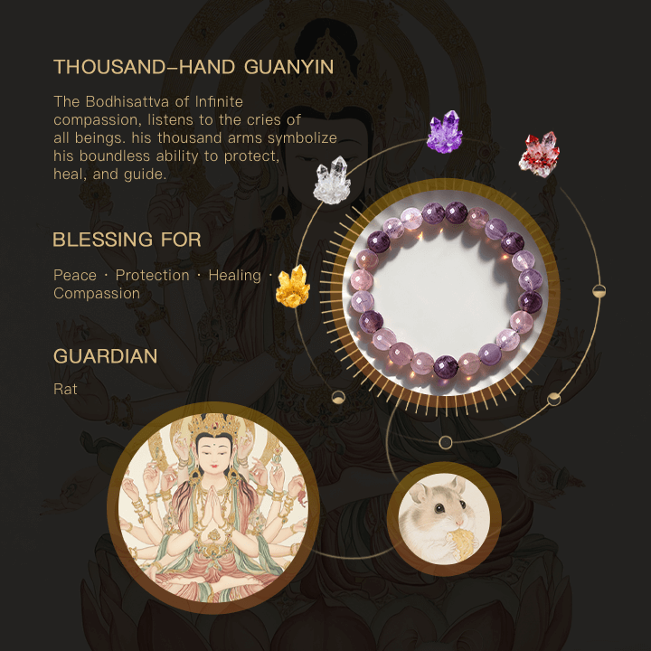 Gelang Avalokite Kemurnian & Ketentraman Quartzite